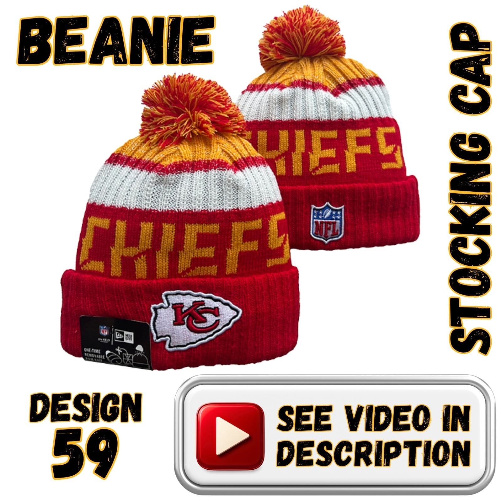 Red Cuff, Red “CHIEFS” Band, White/Gold Crown w/ Red-Gold Pom (59)