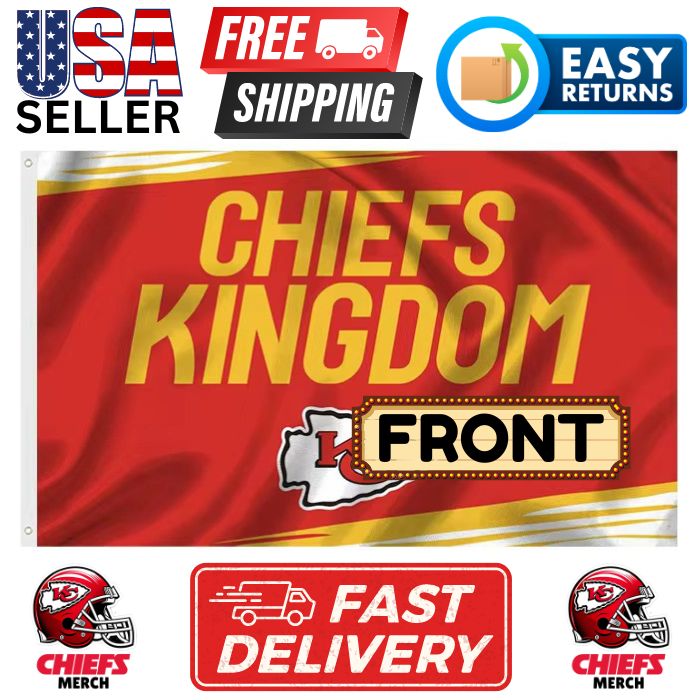 Chiefs 3'x5' Flag - Design #33 - Chiefs Kingdom CAPS with Arrowhead