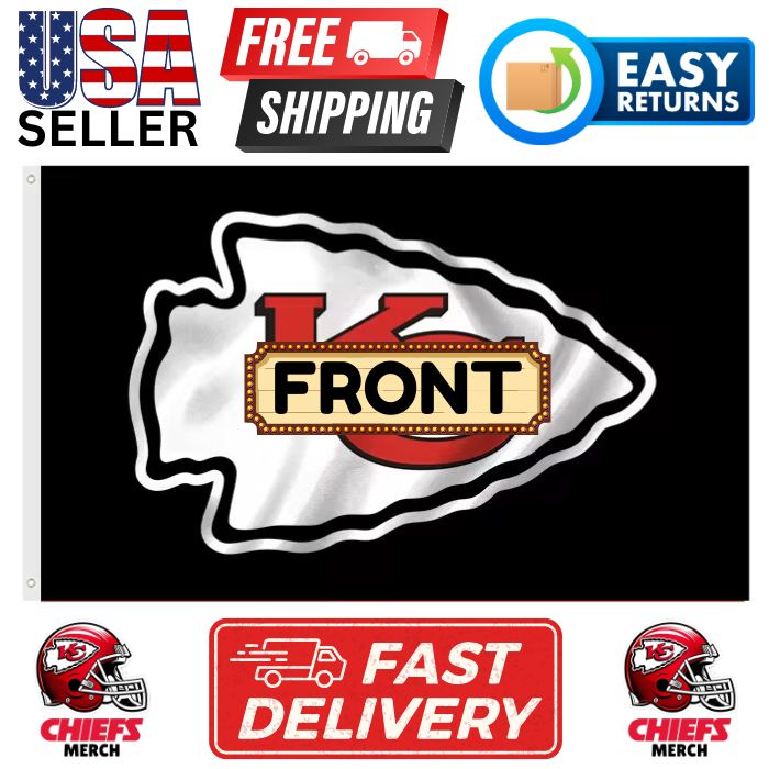 Chiefs 3'x5' Flag - Design #39 - KC Arrowhead on Black