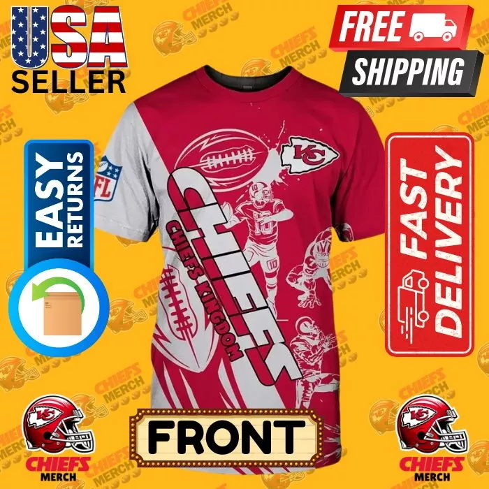 Kansas City Chiefs Red Action T-Shirt, Silky Smooth with Rich Colors!!!